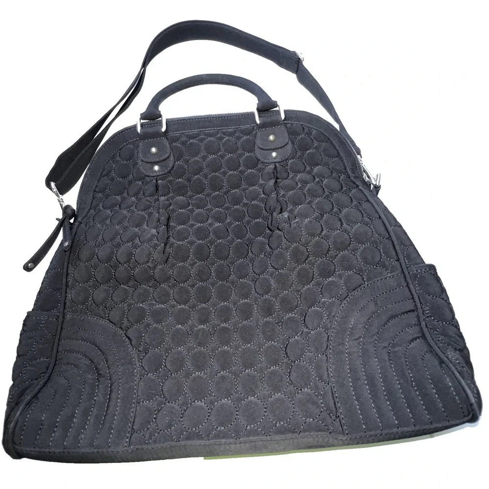 Vera Bradley Black Large Quilted Multi-Strap Travel Tote Crossbody Bag 15